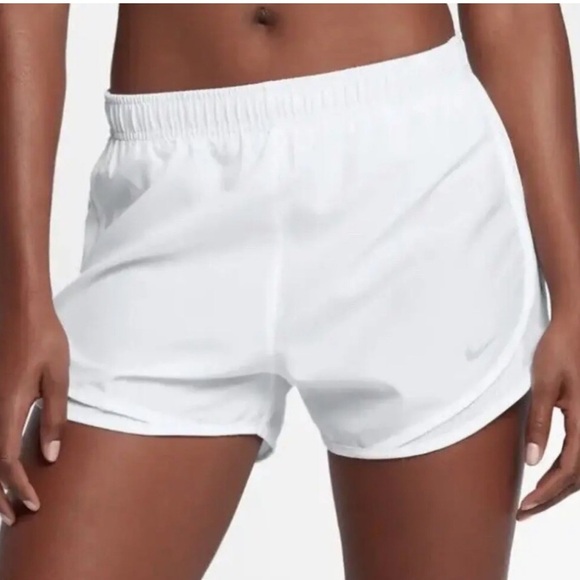 Nike Dri-Fit White Mid- Rise Brief Lined Athletic Tempo Running Shorts sz Small - Picture 1 of 14